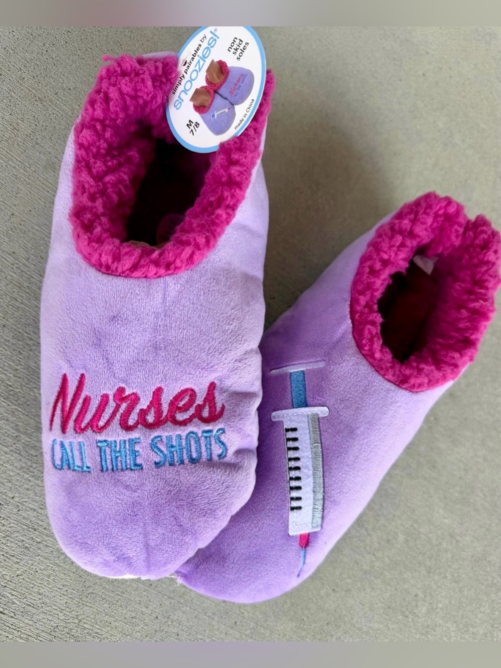 Snoozies Plush Slippers (Nurse) size 7/8